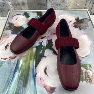 M. GEMI Ballare Burgundy Wine Leather Ballet Flats Size 36.5 New!